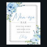 Blauw zilveren zilverbeeld geometrisch moslima-oes poster<br><div class="desc">Blauw zilveren florvormig geometrisch maagd-osa-staafteken,  Contact met me opnemen voor overeenkomende items of voor aanpassing,  Blush Rozen ©</div>