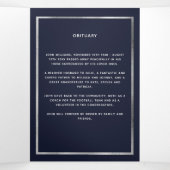 Blauw zilveren zilveren fotodrievoudig begrafenisp drieluik aankondiging (Binnenkant midden)