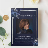 Blauw zilveren zilveren fotodrievoudig begrafenisp drieluik aankondiging