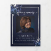 Blauw zilveren zilveren fotodrievoudig begrafenisp drieluik aankondiging (Cover)