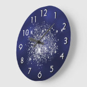 Blauw zilverglitterstof grote klok (Hoek)