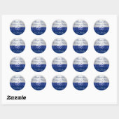 Blauw, Zilvergrijs Bloemen bruiloft gunst Sticker (Vel)