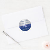 Blauw, Zilvergrijs Bloemen bruiloft gunst Sticker (Envelop)