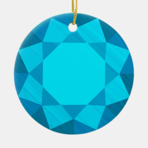 Blauw Zirkoon Edelsteen / Jewel Graphic Afbeelding Keramisch Ornament