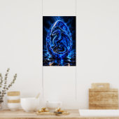 Blauw Zoeker Draken Ei Poster (Keuken)