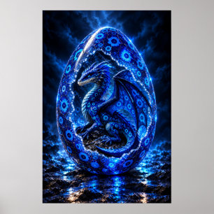 Blauw Zoeker Draken Ei Poster