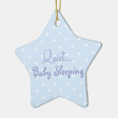 Blauw zoemeltje slaapdeurbord keramisch ornament (Links)