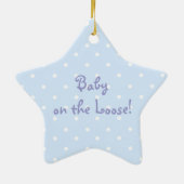 Blauw zoemeltje slaapdeurbord keramisch ornament (Achterkant)