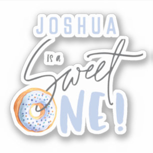 Blauw Zoet een 1e verjaardag Sticker