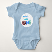 Blauw Zoet Een Donut 1e Verjaardag