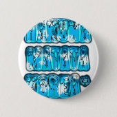 Blauw  Zombi Design Hakuna Matata K Ronde Button 5,7 Cm (Voorkant)