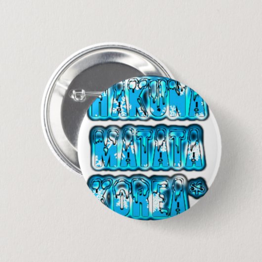Blauw  Zombi Design Hakuna Matata K Ronde Button 5,7 Cm (Voorkant /achterkant)