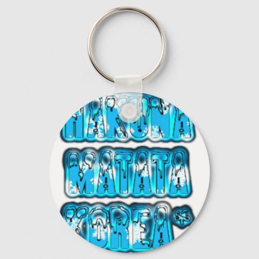 Blauw  Zombi Design Hakuna Matata K Sleutelhanger (Voorkant)