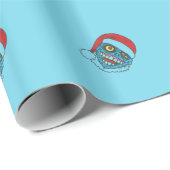 Blauw zombie-kerstcadeaupapier cadeaupapier (Rol Hoek)