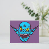 blauw zombie troll demon briefkaart (Staand voorkant)