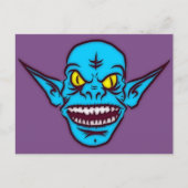 blauw zombie troll demon briefkaart (Voorkant)