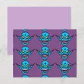 blauw zombie troll demon briefkaart (Voorkant / Achterkant)