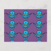 blauw zombie troll demon briefkaart (Voorkant)