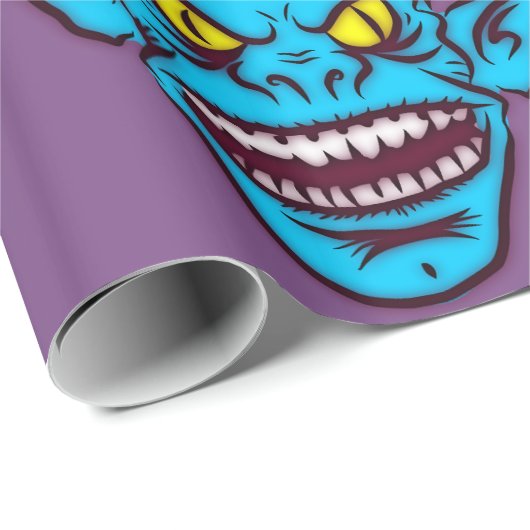 blauw zombie troll demon inpakpapier (Rol Hoek)
