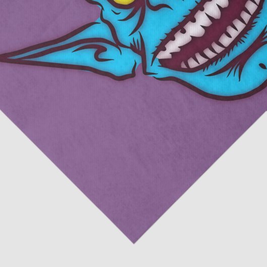 blauw zombie troll demon tissue paper tissuepapier (Detail)