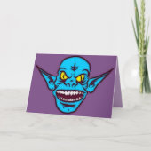 blauw zombie troll demon wenskaart kaart (Voorkant)