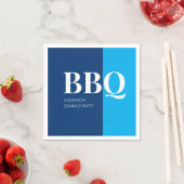 Blauw zomer BBQ-feest  Servet (Insitu)