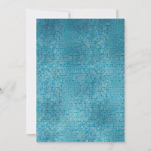 Blauw Zomer Zwembad Party 16e Verjaardag Viering Kaart (Achterkant)