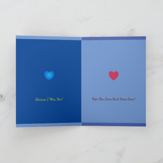 Blauw zonder gevouwen Wenskaart Kaart (Binnen)