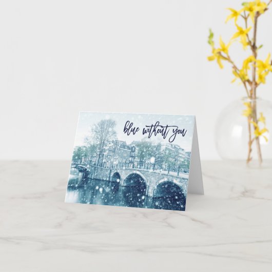 Blauw zonder jou kaart (Gele Bloem)