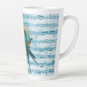 blauw zongvogel op vel latte mok (Rechts)