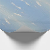 blauw zonlicht en lichtwolken gespiegeld cadeaupapier (Hoek)