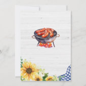 Blauw Zonnebloem BBQ Baby shower Kaart (Achterkant)