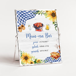 Blauw Zonnebloem BBQ Baby shower Moeder Osa Bar Poster
