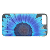 Blauw Zonnebloem hoesje *personaliseer* (Achterkant (Horizontaal))