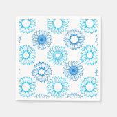 Blauw zonnebloem servet (Voorkant)