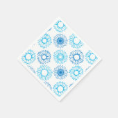 Blauw zonnebloem servet (Hoek)