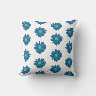 Blauw Zonnebloemen patroon Sierkussen