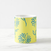 Blauw zonnebloempatroon koffiemok (Center)