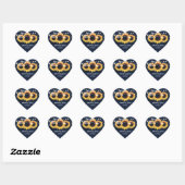 Blauw Zonneschijf Landelijk Bloem Bruiloft Hart Sticker (Vel)