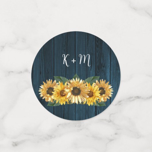 Blauw Zonnesymbool Trouwfeest Confetti (Kleine voorkant)