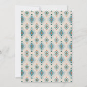Blauw Zuidwestelijk Azteeks Patroon Baby shower Kaart (Achterkant)