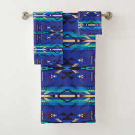 Blauw Zuidwestelijk Landelijk Badhanddoekenset Bad Handdoek