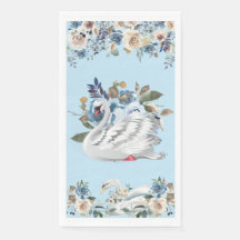 Blauw zwaan papier servet