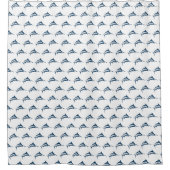 Blauw Zwaardvis Patroon Douchegordijn (Voorkant)