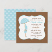 Blauw Zwanger Moeder Jongen Baby shower Kaart (Voorkant / Achterkant)