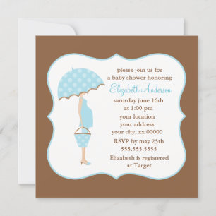 Blauw Zwanger Moeder Jongen Baby shower Kaart