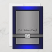Blauw & Zwart 21ste verjaardag uitnodigingen (Voorkant)