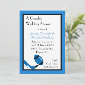 Blauw & Zwart 2 Football Uitnodiging voor huwelijk (Staand voorkant)