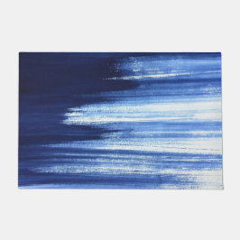 blauw & zwart abstract deurmat