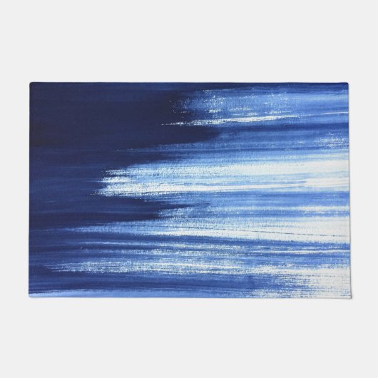 blauw & zwart abstract deurmat (Voorkant)